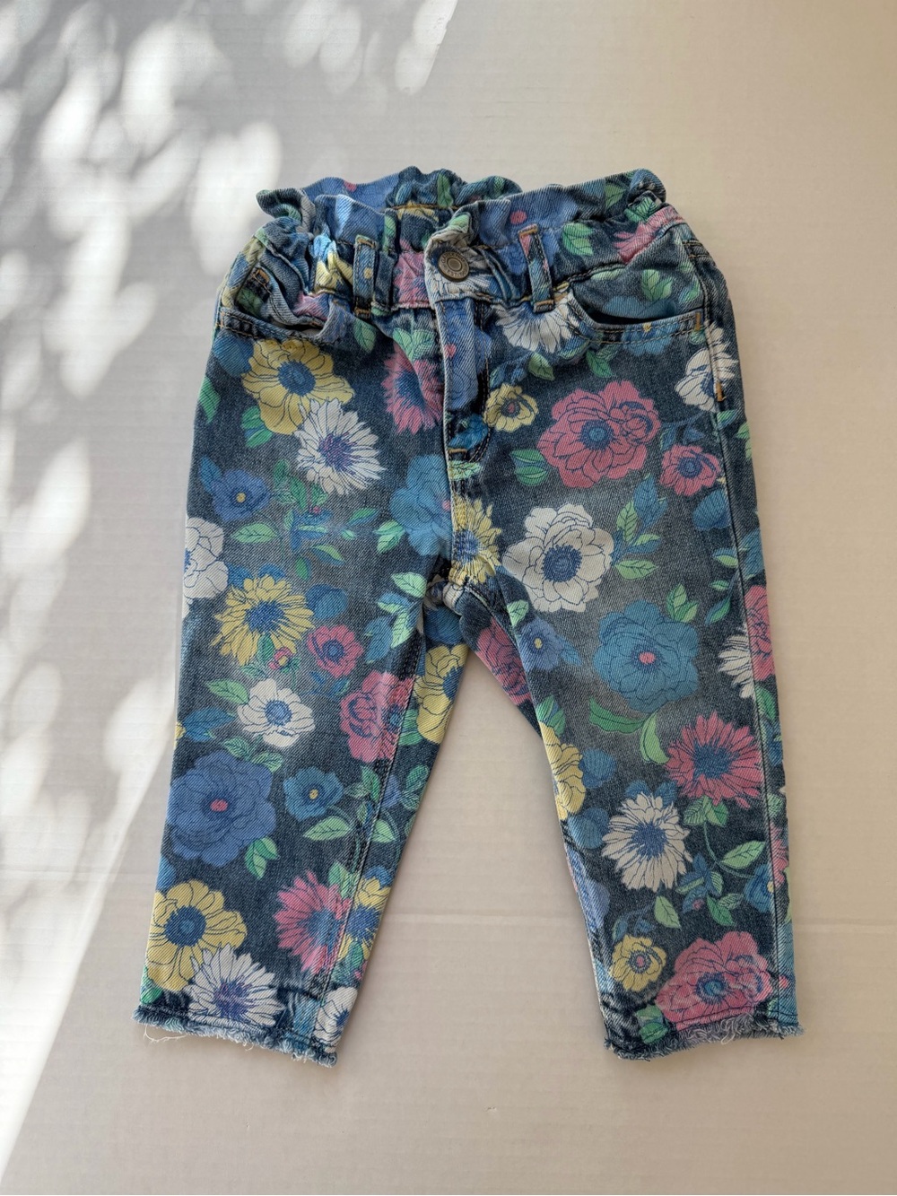 Baby Gap Just Like Mom Floral Jeans 2 Years Paperbag Waist